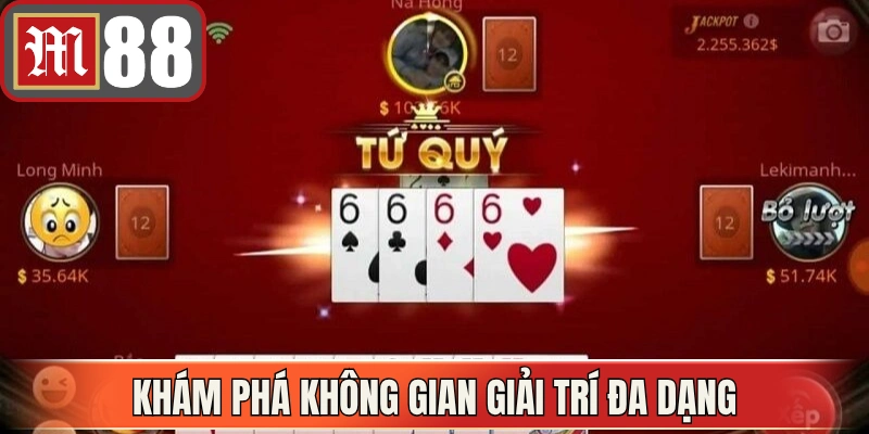 Khám phá không gian giải trí đa dạng tại game bài M88 hấp dẫn 